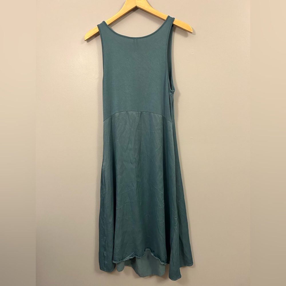 Anthropologie Teal Gemini Dress Large Petite - Picture 5 of 7